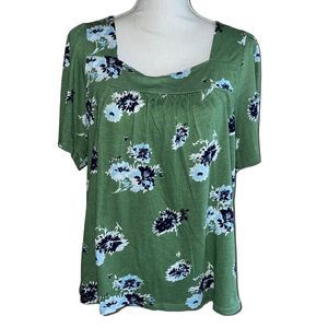 Lucky Brand Green Floral Top